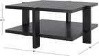 SAFAVIEH Couture Collection Quigley Black 2-Tier Square Coffee Table, Ideal for Living Room, Office, Bedroom