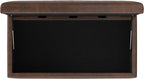 SIMPLIHOME Gabbie 48 inch Wide Contemporary Rectangle Rectangular Storage Ottoman in Distressed Chestnut Brown Vegan Faux Leather, Assembled, For the Living Room, Entryway and Family Room