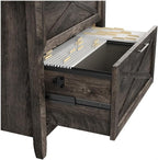Bush Furniture Key West 54W Computer Desk with Storage and 2 Drawer Lateral File Cabinet in Dark Gray Hickory