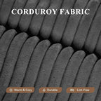 Modular Sectional Sofa with L-Shape Chaise,Cloud Sectional Modern Sleeper Couch with Deep Seat,Sponge Compression Sofas No Assembly Required (Dark Gray-Corduroy Fabric) 1PCS