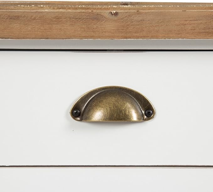 Kate and Laurel Rutledge Coastal Wooden Console Table with Shelf; 40 x 14 x 33; Hazelnut and White; Traditional Wood Entryway Table with Drawers and Decorative Turned Legs for Entry Storage Options