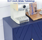 Sideboard Buffet Cabinets with Storage, 47.2" Modern Storage Cabinets with Relief Doors, Accent Cabinets with Adjustable Shelves, Wood Console Cabinet for Dining Living Room, Entryway, Blue