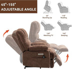 Power Lift Recliner Chair for Elderly with Heat Function, 8 Node Massage with 3 Modes, Silent Operation, Oversized Electric Lift Recliner Single Sofa for Living Room with USB Charging, Brown