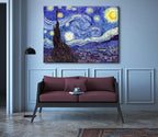 Wieco Art Starry Night Canvas Prints Wall Art by Van Gogh Classical Famous Artwork Huge Size Modern Blue Impressionist Sky Star Pictures Paintings for Living Room Bedroom Home Decorations