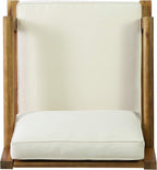 Christopher Knight Home Rossville Outdoor Club Chairs, Teak Finish + Beige