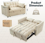 FLEXISPOT XCT4 Pull Out Couch for Small Spaces, 3-in-1 Convertible Loveseat Sofa Bed with Adjustable Backrest, Compact Futon Sofa Bed Twin Sleeper Loveseat for Apartment Dorm RV Guest Room,Cream