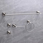 5 Pieces Brushed Nickel Bathroom Hardware Set,Wall Mounted 23.6 inch Towel Bar Set,Towel Rack Set,Toilet Paper Holder, Bathroom Accessories Set