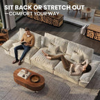 POVISON Oversized Modular Sectional Sailboat Sofa for Living Room with Adjustable Backrest Sectional Couches Large Deep Sofa Set 3 Seats Big Comfy Cloud Couch for House Office