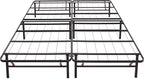 Amazon Basics Bed Frame with Storage, Foldable Metal Platform, Sturdy Steel, No Box Spring Needed, 14-inch High, Tool-Free Setup, Queen Size, Black