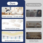 2025 New 108" Cloud Couch Sectional, Modular Sectional Sofa with L-Shaped Chaise, Deep Seat Sectional Modular Couch for Living Room, No Assembly Required (Beige, Left Facing Chaise)