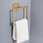 10-Piece Bathroom Hardware Kit - Brushed Finish SUS304 Stainless Steel Set, Featuring 2 x 23.6 Towel Bars, 2 Towel Rings, 2 Toilet Paper Holders & 4 Towel Hooks (Brushed Stainless) (Brushed Gold)