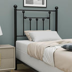 Victorian Twin Size Metal Bed Frame Height Adjustable Headboard Only, Wrought Iron Black Farmhouse Bed Frame Headboard, Easy Assembly, Short Clearance, Tall or Low Setting