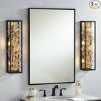 Possini Euro Design Carrine Modern Wall Lights Set of 2 Black Gold Plated Hardwired 6" 4-Light Fixture Clear Crystal Flower Vine for Bedroom Bathroom Vanity Reading Living Room Hallway House Home