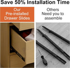 Wood Dresser, Modern 6 Drawers Dressers & Chest of Drawers with Pre-installed Slide&Curved Profile Design, 47" Wide Closet Clothes Storage Dressers Organizer for Bedroom Living Room Hallway, Oak