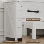 LYNSOM Farmhouse 9 Drawer Dresser for Bedroom, 55 Inch Wide Wood Rustic Chest of Drawers with X-Marking & Bar Handle, Large Storage Dressers Organizer for Bedroom, Living Room, White