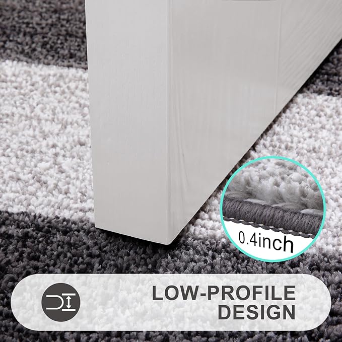 Kitinjoy Indoor Outdoor Door Mat, 59x24 Non-Slip Absorbent Dirt Trapper, Low-Profile Washable Inside Entrance Front Floor Mat, Sturdy Soft Entry Doormats for Entryway, Grey