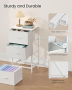 SONGMICS Dresser for Bedroom, Chest of Drawers, Steel, MDF, 3 Non-Woven Fabric Drawers, Storage Organizer Unit, Closet, Entryway, Cloud White and Snow White ULGS313W01S