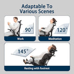Ergonomic Office Chair with Footrest, 5D Adjustable Armrests, Comfy Swivel Rolling Mesh Computer Desk Chair with Lumbar Support, Adjustable Seat Depth, Wheels for Home, Gaming, S2 Elite Pro