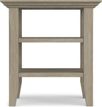SIMPLIHOME Acadian SOLID WOOD 19 Inch Wide Square Transitional End Table in Distressed Grey, For the Living Room and Bedroom