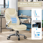 Big and Tall Office Chair with 5D Arms, 600lbs Fabric & PU Leather Heavy Duty Desk Chair, Adjustable Lumbar Support & Height, Tilt Function, High Back Ergonomic Executive Computer Chair