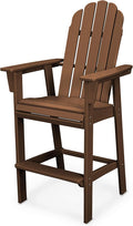 POLYWOOD® Vineyard Curveback Adirondack Bar Chair in Teak