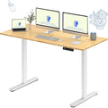 FLEXISPOT E3 Bamboo Dual Motor 72x30 Inch Electric Height Adjustable Standing Desk Whole-Piece Board Sit Stand Up Desk (White Frame + Bamboo Desktop)