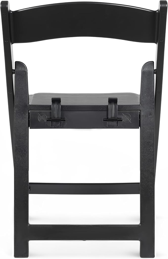 Flash Furniture Hercules Kids Black Resin Folding Chair with Black Vinyl Padded Seat