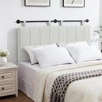 UEV Queen Headboard Only, Wall Mounted Hanging Upholstered Bed Head Board, Modern Vertical Channel Design of Fine Linen, Elegant Light Yellow Fluted Headboard for Bedroom (Light Yellow, Queen Size)