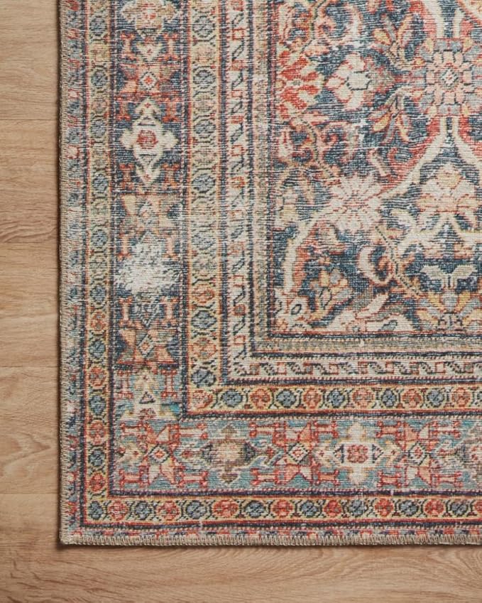 Loloi Amber Lewis Georgie Collection GER-01 Red/Navy 8'-4" x 11'-6", .19" Pile Height, Area Rug