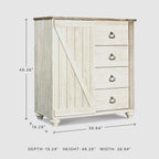 Signature Design by Ashley Willowton Shabby Chic Dressing Chest with Faux Plank Top, Whitewash