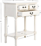 SAFAVIEH Home Collection Primrose White 3-Drawer Console Table