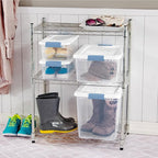 Sterilite 18-Pack Latching Box, Under Bed Storage Bins with Lids, Clear Plastic, 25 Quart - Heavy-Duty Organizing Containers for Closet, Bathroom, and Office