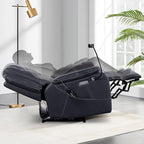Zero Gravity Power Recliner Chairs for Adults 139°Single Sofa Chair Massage and Lumbar Heating with USB Port, Phone Holder, Side Pocket, Eco Leather(Black)