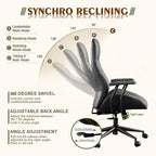 High Back Office Chair,Modern Swivel Office Chair,Black Suede Fabric Gaming Chair,Height Adjustable Home Office Desk Chair with Lumbar Support