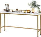 Tribesigns 70.9 inch Extra Long Sofa Table, Narrow Console Table Behind Couch, Modern Entryway Table Skinny Hallway Table for Living Room (White+Gold)