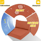 AAAAAcessories Outdoor Deep Seat Cushions, Waterproof, Fade-Resistant Patio Furniture Replacement Cushions, 23.5" x 25.5" x 5" + 23.5" x 13.5", Set of 4, Rust