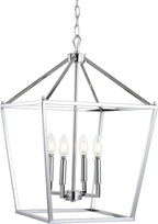 JONATHAN Y JYL7437C Pagoda Lantern Dimmable Adjustable Metal LED Pendant Classic Traditional Farmhouse Dining Room Living Room Kitchen Foyer Bedroom Hallway, 16 in, Chrome