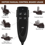 Luxlen Electric Power Lift Recliner Chair with Vibration Massage and Heat, Faux Leather Reclining Chairs for Elderly with Remote Controls, Side Pockets, Big and Tall Recliner, Brown