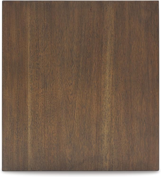 Signature Design by Ashley Moriville Rustic Farmhouse Rectangular End Table with Dual Cabinet Doors, Antique Bronze-Tone Hardware, Wood, 25" High, Brown