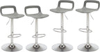 NOBPEINT NOB Contemporary Chrome Air Lift Adjustable Swivel Bar Stool (6 Pieces, Gray)