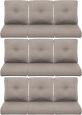 9-Piece Outdoor Patio Cushion Set - Fade & Water Resistant with Removable Olefin Cover, 22x24x4 Inch Memory Foam Cushions for Wicker Sectional Sofa – Grey/Buckle