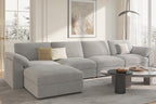 EASE MOOSE Oversized Sectional Modular Sofa with Ottoman,Comfty L Shape Sectional Deep Modular Sofa,Cloud Couch for Living Room,Removable Cover