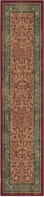RUGGABLE x Morris & Co Machine Washable Christmas Runner Rug – Acorn Amber Red 2.5x12, Stain-Resistant, Non-Slip – Washable Rug for Hallway, Entryway, Living Room & Kitchen–with Standard Pad