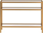 Henn&Hart 42" Wide Rectangular Console Table in Brass, Entryway Table, Accent Table for Living Room, Hallway