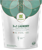 Grab Green 3-in-1 Laundry Detergent Pods, 60 Count, Vetiver Scent, Plant and Mineral Based, Superior Cleaning Power, Stain Remover, Brightens Clothes