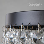 Veronie Crystal Ceiling Light Fixture, 4-Light Modern Semi Flush Mount Ceiling Light, Black Lighting Fixtures Lamp for Hallway, Kitchen, Entryway, Bedroom, Laundry Room