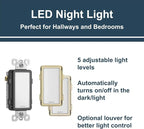 Legrand radiant NTLFULLTCCC6 Full Adjustable LED Night Light Outlet, For Hallways and Stairs, Optional Louver, Black/Light Almond/Ivory (1 Count)