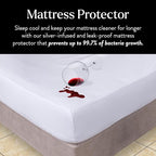 Miracle Made Mattress Protector – Silver-Infused Cotton Fabric – Water-Resistant, Thermoregulating Cover for Sensitive Skin – Compatible with 3-Temperature Zone Comforter, Cali King, White