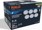 HALO SMD 4-Inch LED Surface Mount Downlight with Slim Profile, Selectable CCT, Wet Location Listed - SMD4R07FS5-6PK