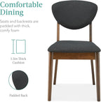 Best Choice Products 5-Piece Dining Set, Compact Mid-Century Modern Table & Chair Set for Home, Apartment w/ 4 Chairs, Padded Seats & Backrests, Wooden Frame - Walnut/Charcoal